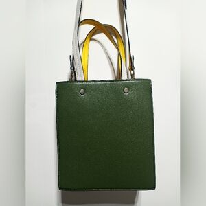 Zara Two Tone Tote Bag NWOT Shoulder Crossbody Green Yellow Purse Streetwear